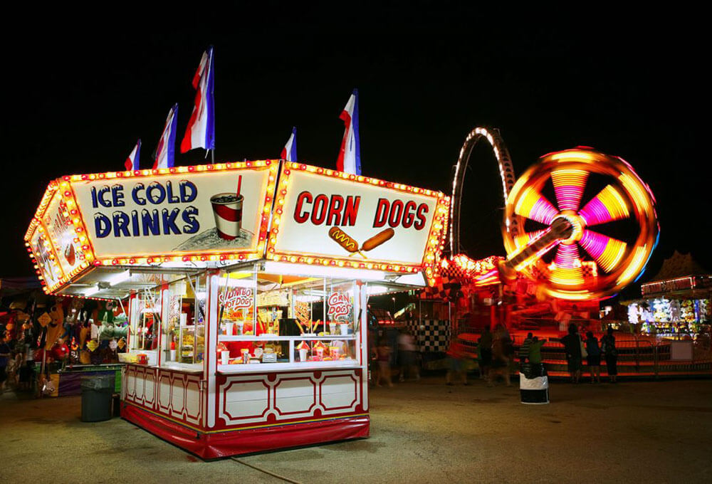 food stand at a carnival